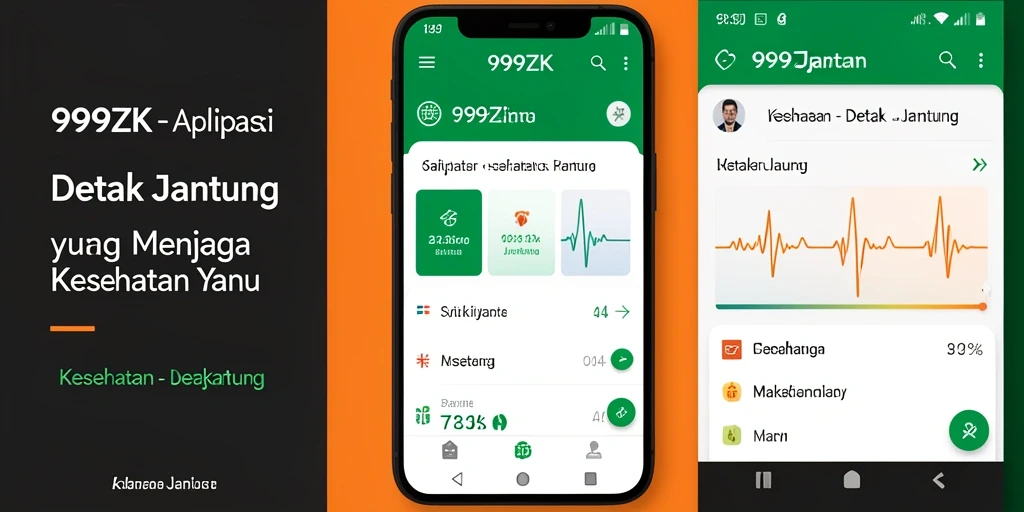 Tampilan antarmuka pengguna aplikasi Detak Jantung 999ZK yang intuitif.