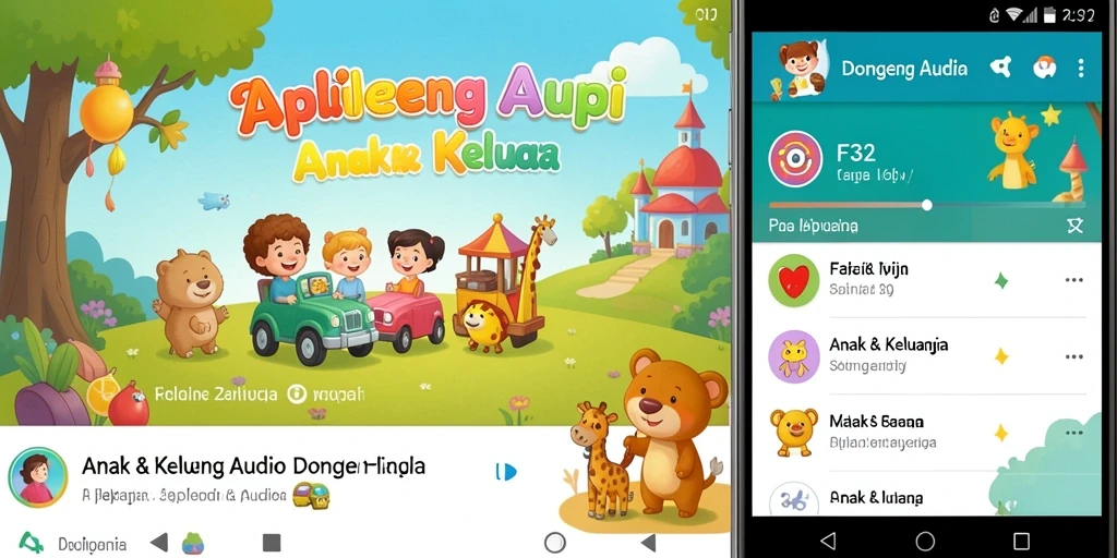 Tampilan antarmuka F32 yang ramah anak dan interaktif.