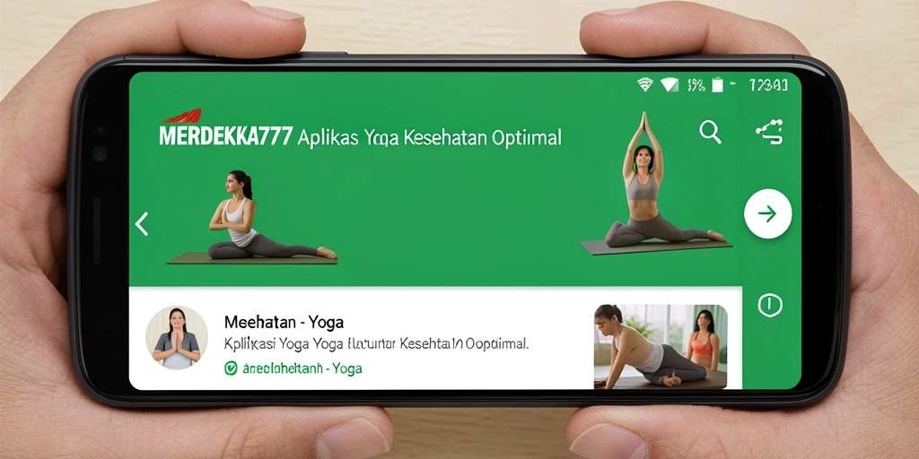 Screenshot utama MERDEKA777 menampilkan antarmuka latihan yoga yang intuitif.