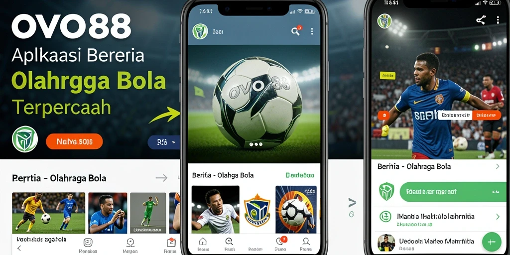 Tampilan antarmuka aplikasi OVO88 dengan fitur olahraga bola.
