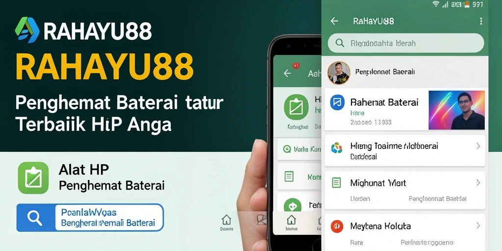 Antarmuka RAHAYU88 yang menampilkan fungsi penghemat baterai dengan jelas.