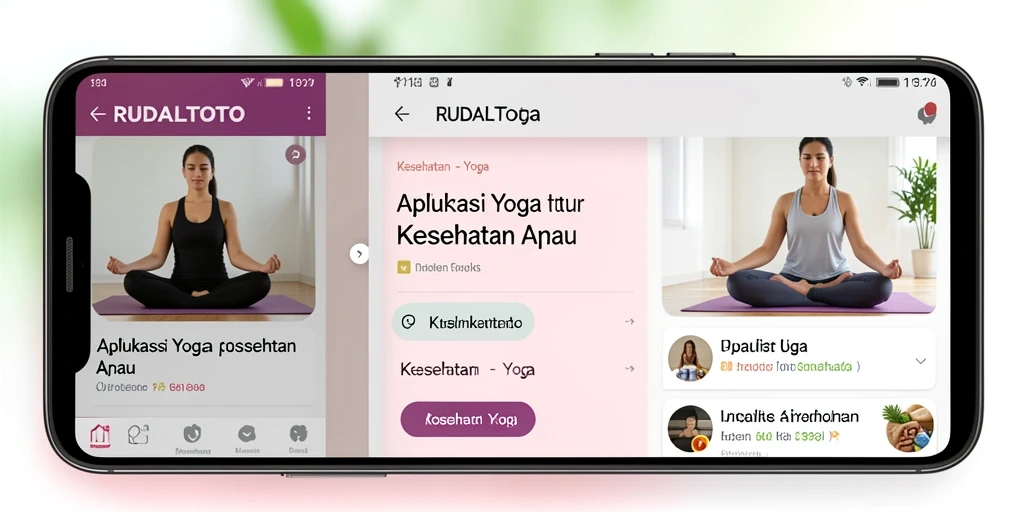 Antarmuka RUDALTOTO menampilkan berbagai tipe latihan Yoga yang menarik dan interaktif.