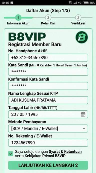 Buat Akun Baru b8vip Dengan Mudah